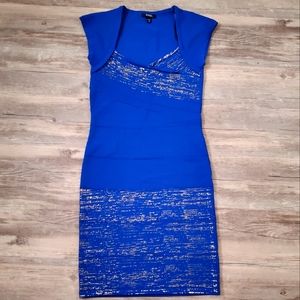 XOXO Blue and Gold Mini Dress